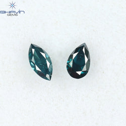 0.13 CT/2 Pcs Mix Shape Natural Diamond Blue Color SI1 Clarity (3.80 MM)
