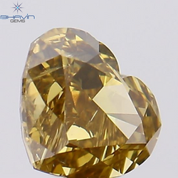 0.37 CT Heart Shape Natural Diamond Orange Yellow Color I1 Clarity (4.90 MM)