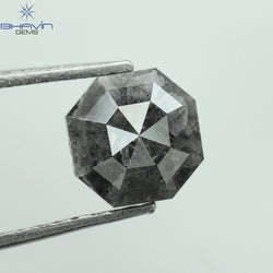 1.50 CT エメラルド シェイプ ナチュラル ルース ダイヤモンド ソルト アンド ペッパー カラー I3 クラリティ (6.38 MM)