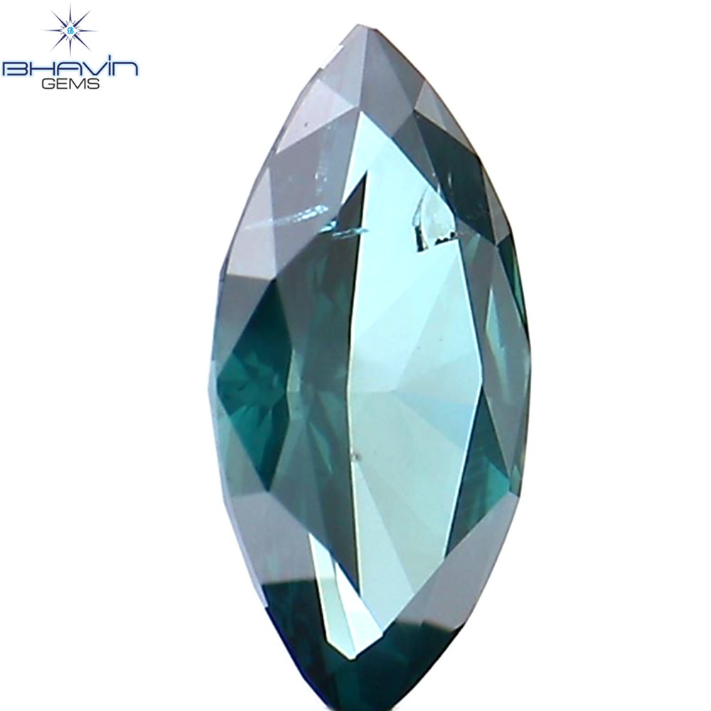 0.19 CT Marquise Shape Natural Diamond Enhances Blue Color SI1 Clarity (5.97 MM)