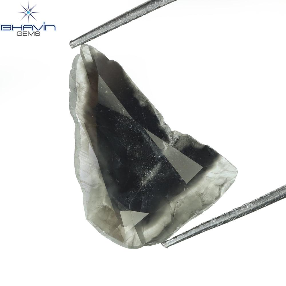 1.75 CT Slice Shape Natural Diamond Salt And Pepper Color I3 Clarity (15.74 MM)