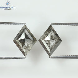 2.35 CT/2 Pcs Kite Diamond Natural Loose Diamond Salt And Pepper Color I3 Clarity (11.38 MM)