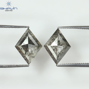 2.35 CT/2 Pcs Kite Diamond Natural Loose Diamond Salt And Pepper Color I3 Clarity (11.38 MM)