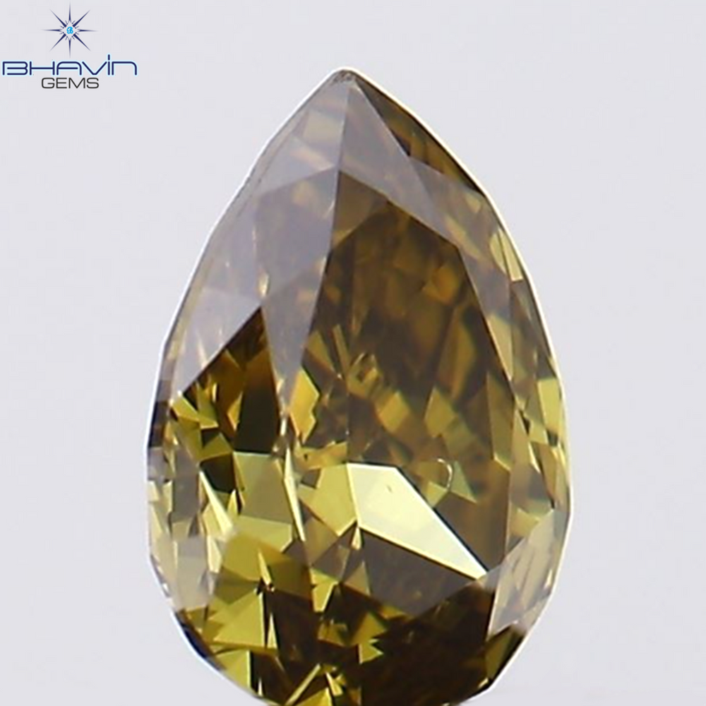 0.21 CT Pear Shape Natural Diamond Green Color VS2 Clarity (4.50 MM)