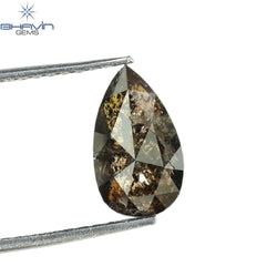 0.39 CT ペアシェイプ ナチュラル ルース ダイヤモンド ソルト アンド ペッパー カラー I3 クラリティ (5.27 MM)