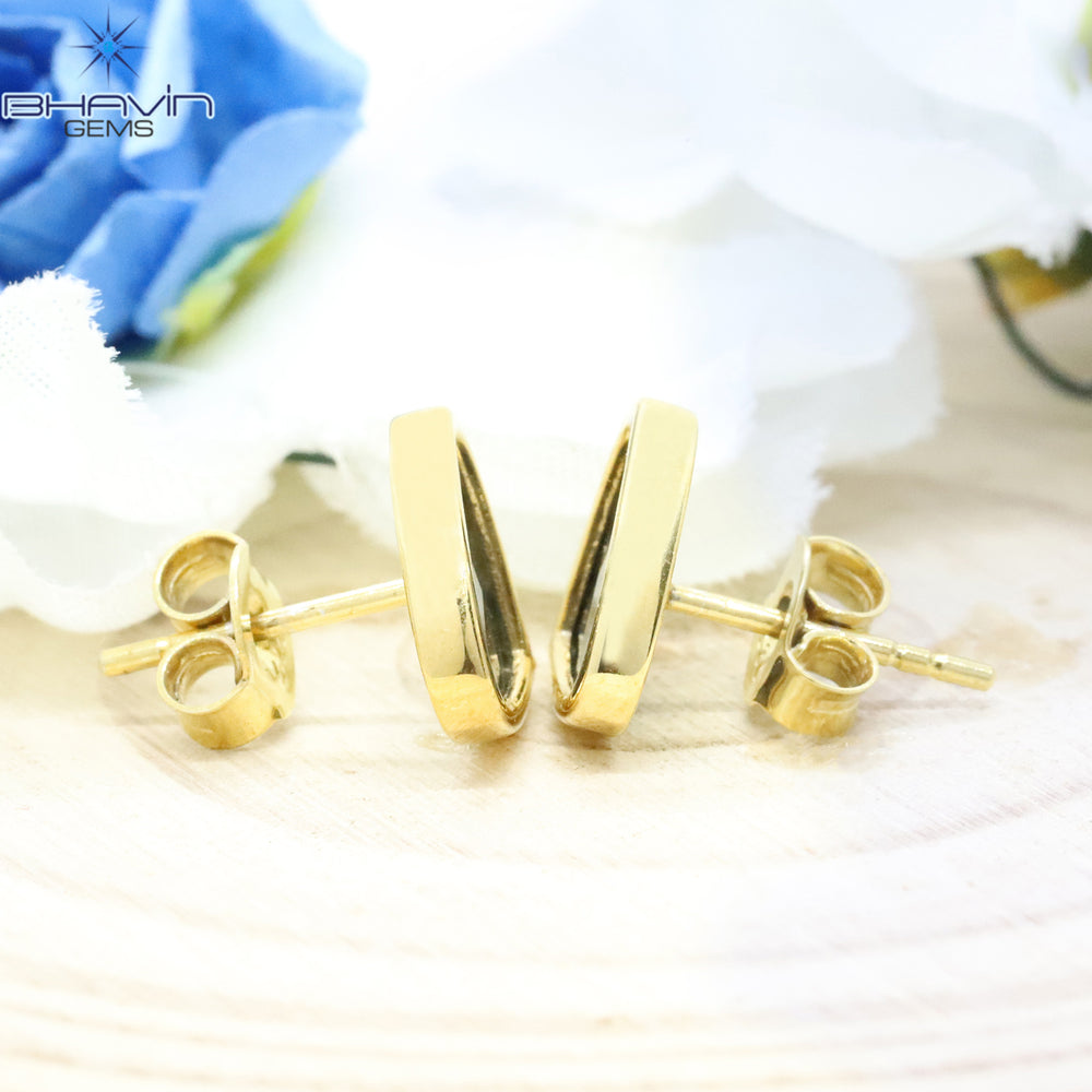 Heart Slice Rosecut Diamond Earring, Blue Diamond, Natural Diamond Earring