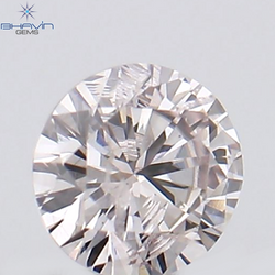 0.09 CT Round Shape Natural Diamond Pink Color SI2 Clarity (2.96 MM)