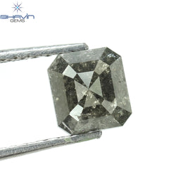 1.00 CT アッシャー シェイプ ナチュラル ダイヤモンド ソルト アンド ペッパー カラー I3 クラリティ (5.72 MM)