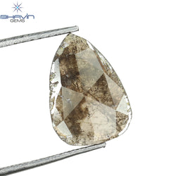 1.11 CT Pear Slice Shape Natural Diamond Brown Color I3 Clarity (12.03 MM)