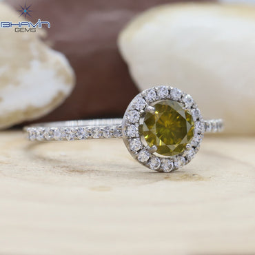 Round Diamond, Yellow Diamond, Natural Diamond Ring, Engagement Ring, Wedding Ring, Diamond Ring