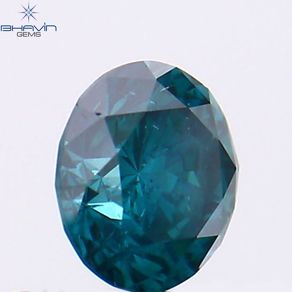 0.40 CT Round Shape Natural Diamond Blue Color SI1 Clarity (4.65 MM)