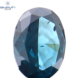 0.28 CT Oval Shape Natural Diamond Blue Color SI1 Clarity (4.63 MM)