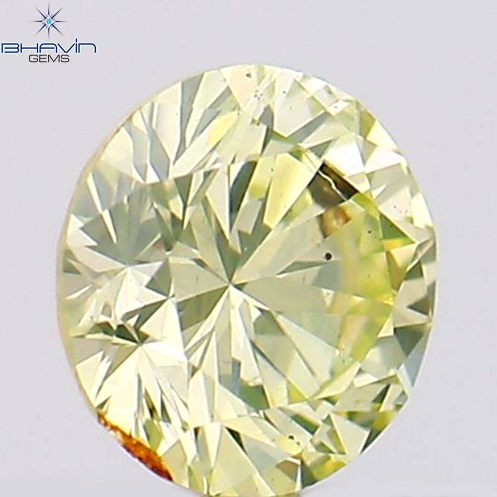 0.24 CT Round Shape Natural Diamond Greeinsh Yellow Color VS2 Clarity (3.98 MM)