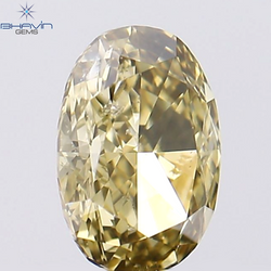 0.40 CT Oval Shape Natural Diamond Yellow Color SI1 Clarity (5.20 MM)