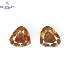 0.41 CT/2 Pcs Heart Shape Natural Loose Diamond Pink Color I1 Clarity (3.84 MM)