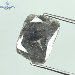 1.28 CT Slice Shape Natural Diamond Salt And Pepper Color I3 Clarity (11.68 MM)