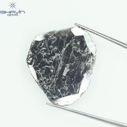 8.36 CT Slice Shape Natural Diamond Salt And Pepper Color I3 Clarity (25.00 MM)