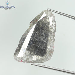 4.08 CT Slice Shape Natural Diamond Salt And Pepper Color I3 Clarity (19.63 MM)