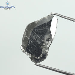 1.34 CT Slice Shape Natural Diamond Salt And Pepper Color I3 Clarity (14.50 MM)