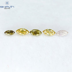 0.46 CT/5 Pcs Marquise Shape Natural Diamond Mix Color SI2 Clarity (4.75 MM)