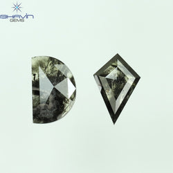 0.79 CT/2 PCS Mix Shape Natural Diamond Black Color I3 Clarity (7.04 MM)