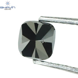 0.43 CT Cushion Shape Natural Diamond Black Color Opaque Clarity (4.40 MM)