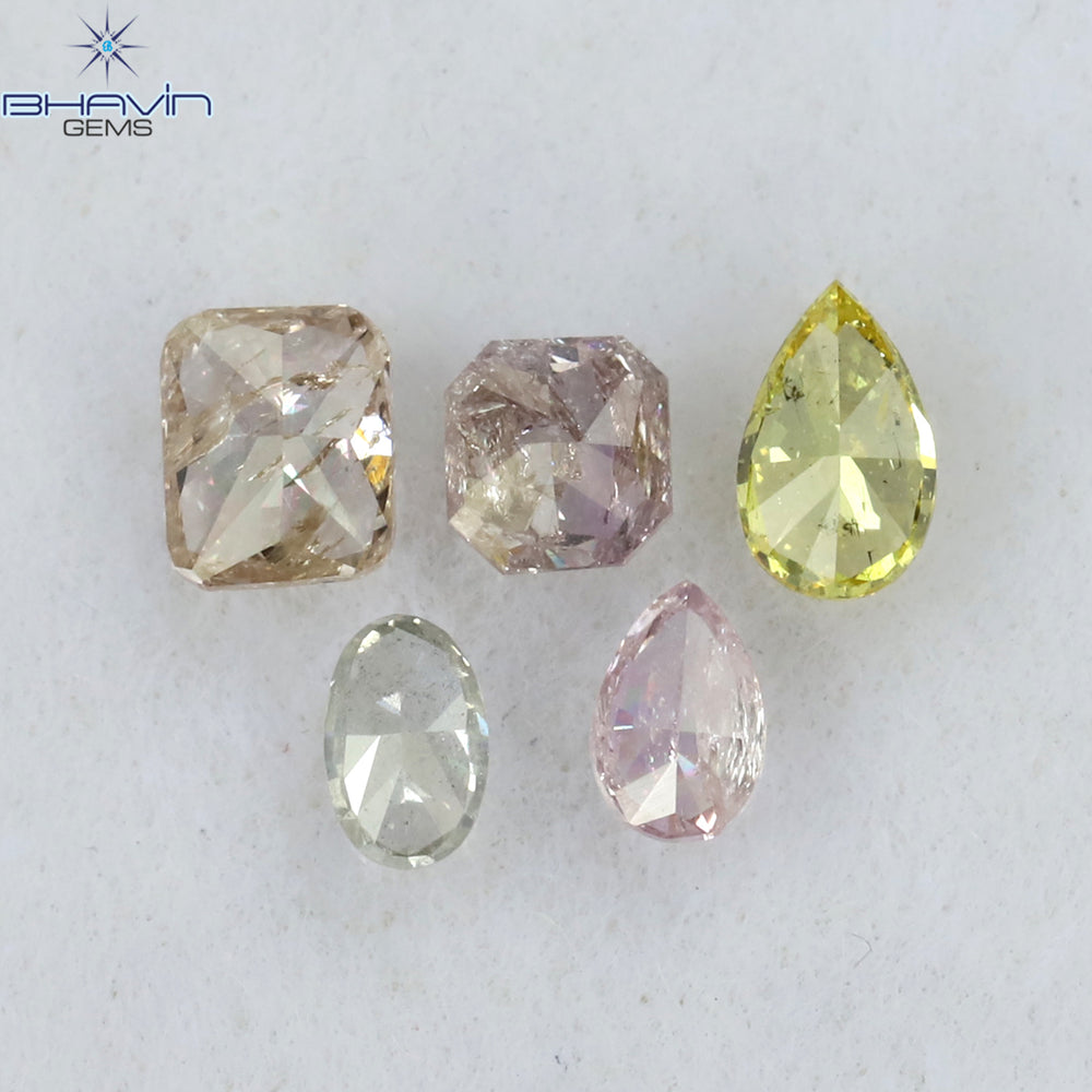 0.51 CT/5 Pcs Mix Shape Natural Diamond Mix Color I1 Clarity (3.50 MM)