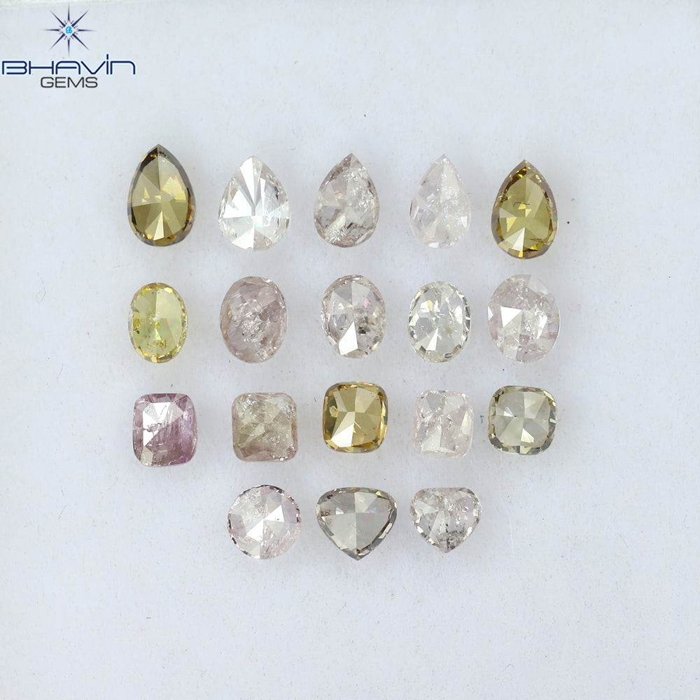 2.32 CT/18 Pcs Mix Shape Natural Diamond Pink Color I2 Clarity (4.30 MM)
