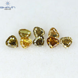 0.84 CT/8 Pcs Heart Shape Natural Diamond Mix Color SI Clarity (3.20 MM)