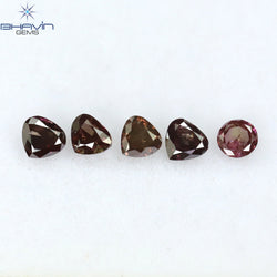 0.42 CT/4 ピース ミックス シェイプ ナチュラル ダイヤモンド ピンク カラー SI クラリティ (3.83 MM)