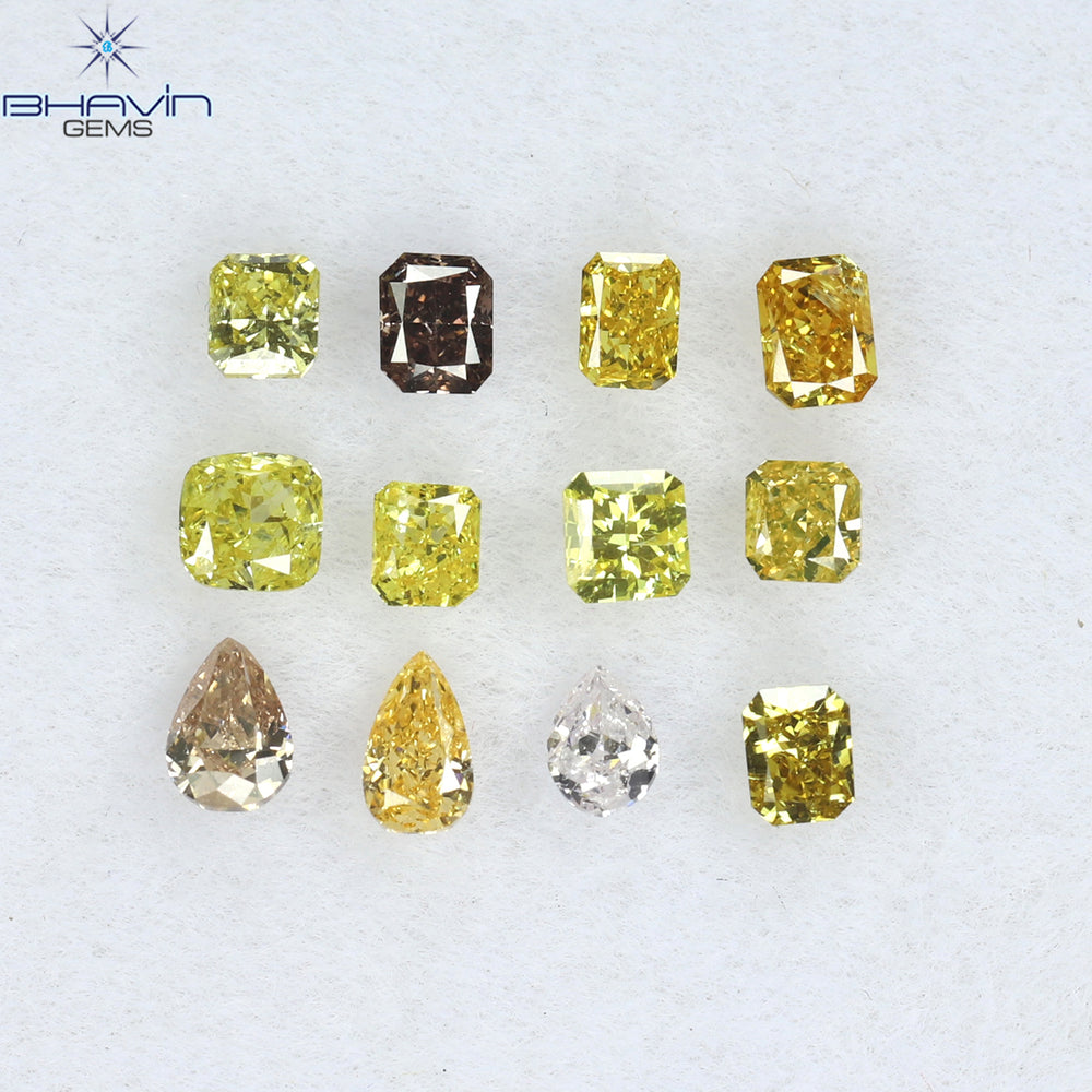 0.56 CT/12 Pcs Mix Shape Natural Diamond Mix Color VS2 Clarity (3.04 MM)