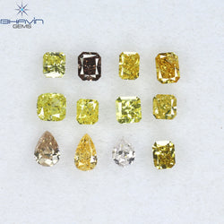 0.56 CT/12 Pcs Mix Shape Natural Diamond Mix Color VS2 Clarity (3.04 MM)