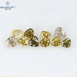 1.30 CT/10 Pcs Heart Shape Natural Diamond Mix Color SI2 Clarity (3.26 MM)