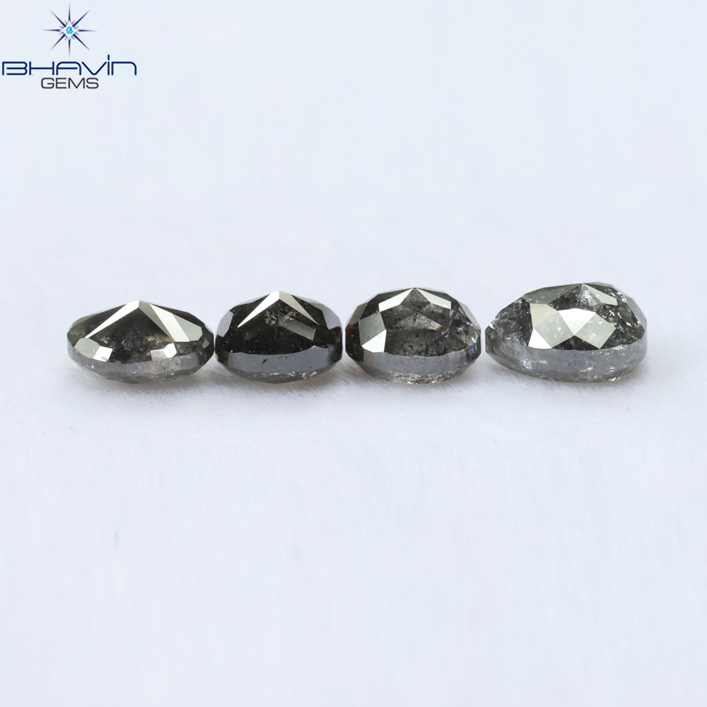 1.58 CT/4 PCS Mix Shape Natural Diamond Salt And Pepper Color I3 Clarity (5.10 MM)