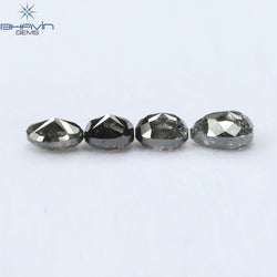 1.58 CT/4 PCS Mix Shape Natural Diamond Salt And Pepper Color I3 Clarity (5.10 MM)