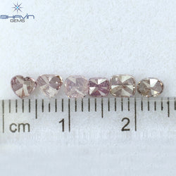 1.50 CT/6 Pcs Mix Shape Natural Diamond Pink Color I3 Clarity (4.05 MM)