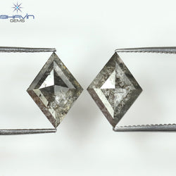 2.35 CT/2 Pcs Kite Diamond Natural Loose Diamond Salt And Pepper Color I3 Clarity (11.38 MM)