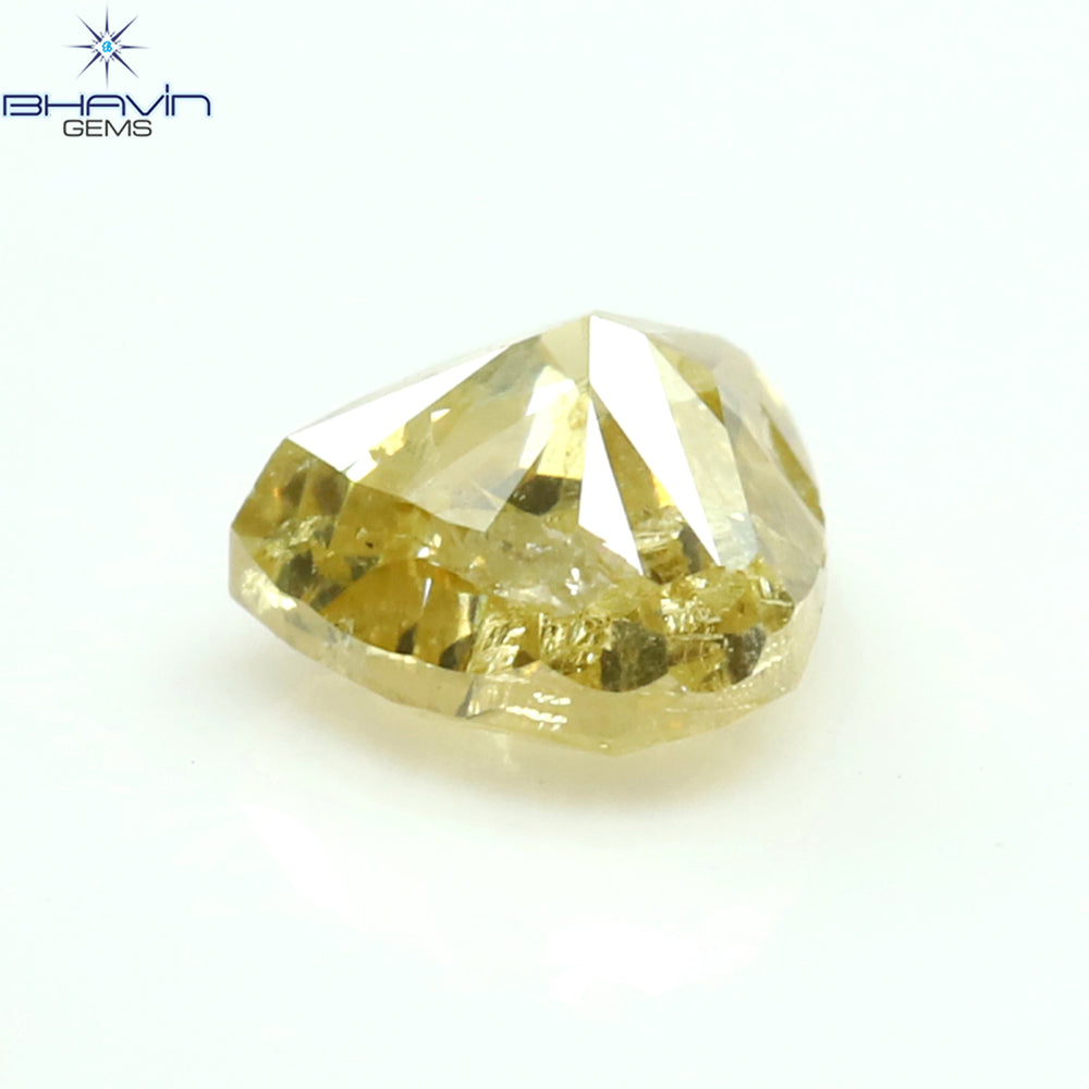 0.31 CT Heart Shape Natural Diamond Orange Color I2 Clarity (4.38 MM)