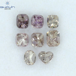 3.00 CT/8 Pcs Mix Shape Natural Diamond Pink Color I3 Clarity (4.75 MM)