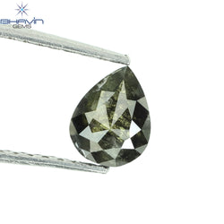 0.61 CT Pear Shape Natural Diamond Black Color Opaque Clarity (6.20 MM)
