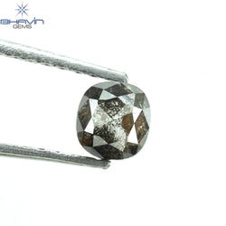 0.54 CT Cushion Shape Salt and Pepper Color Diamond Clarity I3 (4.43 MM)