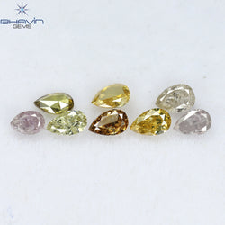 1.12 CT/8 Pcs Pear Shape Natural Diamond Mix Color SI2 Clarity (4.35 MM)