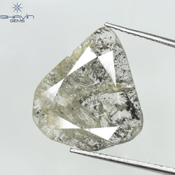 3.23 CT Pear Slice Shape Natural Diamond Salt And Pepper Color I3 Clarity (16.28 MM)