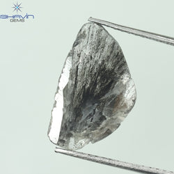 1.98 CT Slice Shape Natural Diamond Salt And Pepper Color I3 Clarity (14.50 MM)