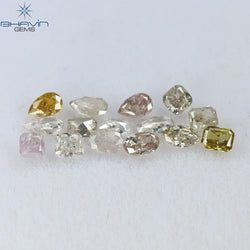 1.39 CT/15 Pcs Mix Shape Natural Diamond Pink Color I2 Clarity (3.70 MM)