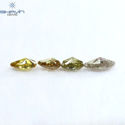 0.93 CT/4 Pcs Heart Shape Natural Diamond Mix Color SI2 Clarity (5.75 MM)