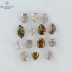 1.38 CT/14 Pcs Mix Shape Natural Diamond Pink Color I2 Clarity (4.75 MM)