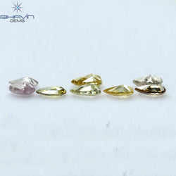 1.12 CT/8 Pcs Pear Shape Natural Diamond Mix Color SI2 Clarity (4.35 MM)