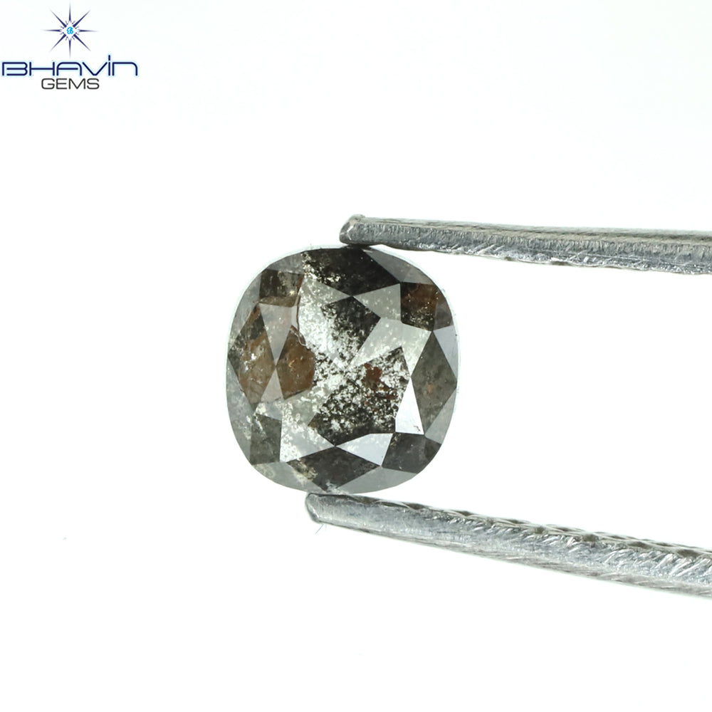 0.54 CT Cushion Shape Salt and Pepper Color Diamond Clarity I3 (4.43 MM)