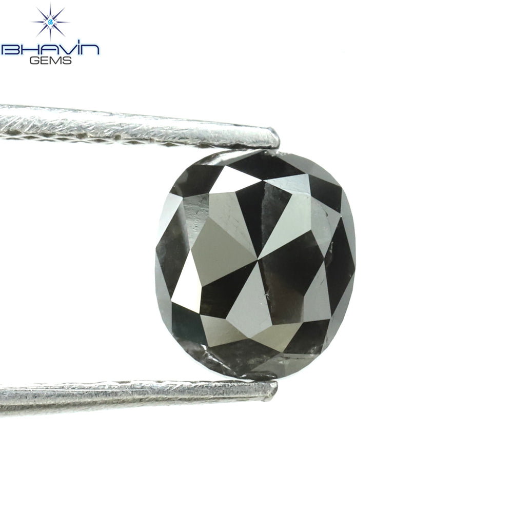 0.77 CT Oval Shape Natural Diamond Black Color I3 Clarity (5.95 MM)